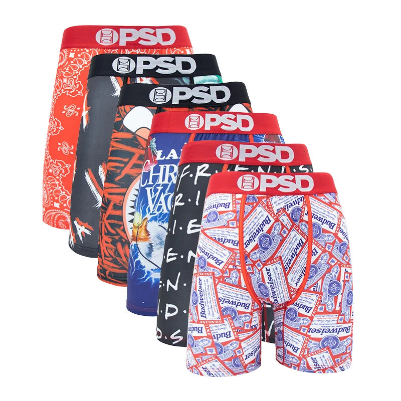 6Pcs Fashion Print Men Underwear Boxer Cueca Male Panty Lingerie Men Underpants Panty Boxershorts Sexy S-XXL Boxers