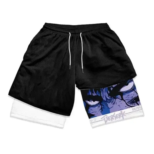 Beach Summer High Oversized Sweat Wick Breathable Athletic Shorts Waist Men's Double Layer Shorts Men's Fitness Athletic Shorts